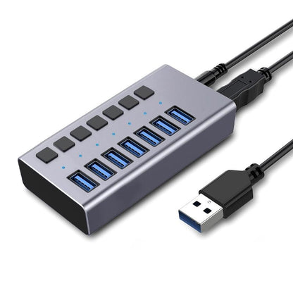 Aluminum Usb3.0 7-Port Docking Hub For Computer Camera