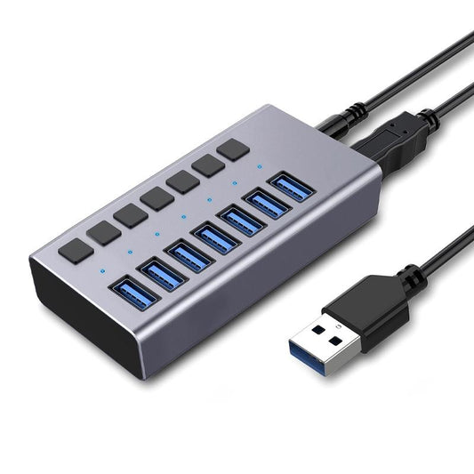 Aluminum Usb3.0 7-Port Docking Hub For Computer Camera