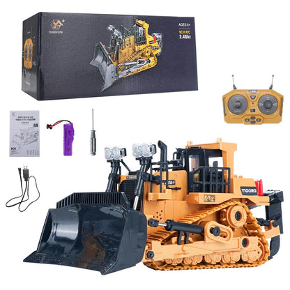2.4g Rc 9-channel Heavy Bulldozer 1 24 Crawler - Multi-function