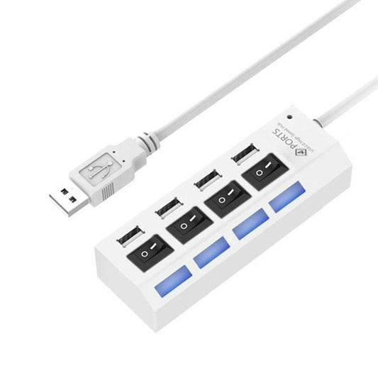 4-Port Usb Hub With High Speed 2.0 Splitter And On / Off Switch