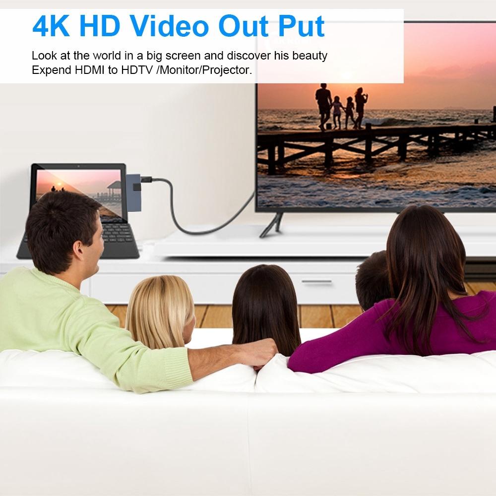 6-In-1 Usb 3.0 Hdmi Sd Tf Hub Adapter