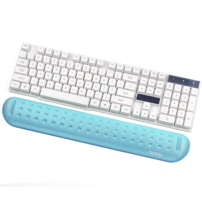 Silicone Memory Cotton Wrist Pad Massage Hole Keyboard Mouse Pad Style Large Keyboard Rest Blue
