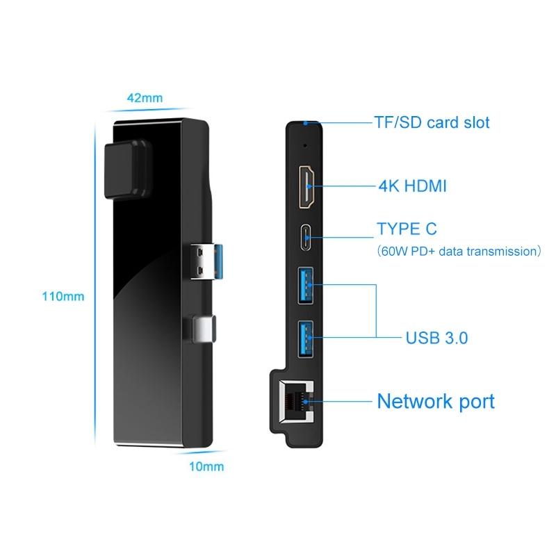 Multi-Port Hub Adapter Rj45 Hdmi Usb 3.0 Type-C X 2