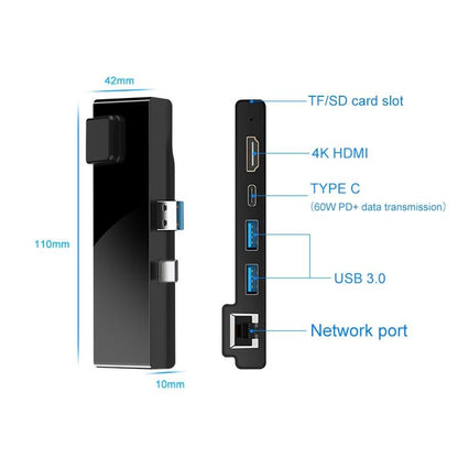 Multi-Port Hub Adapter Rj45 Hdmi Usb 3.0 Type-C X 2