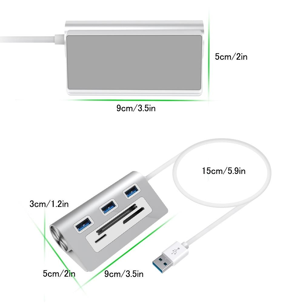 Usb3.0 Card Reader Hub Adapter With 3 Ports