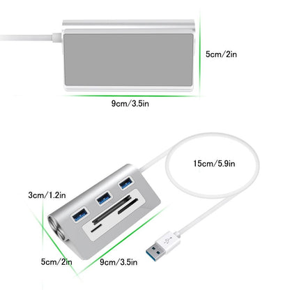 Usb3.0 Card Reader Hub Adapter With 3 Ports