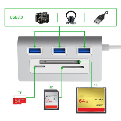 Usb3.0 Card Reader Hub Adapter With 3 Ports