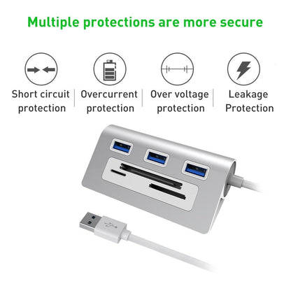 Usb3.0 Card Reader Hub Adapter With 3 Ports