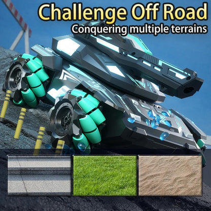 Stunt Water Bomb Battle Armor Rc Car - 2.4g Dual Control - Blue - Single Control