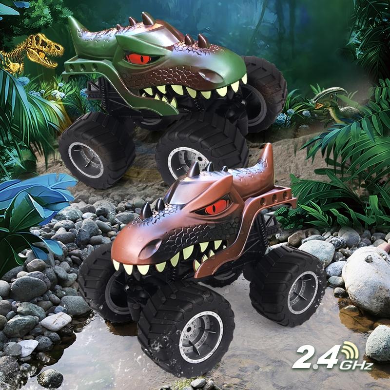 Remote Control Dinosaur Climbing Car - 2.4g - Green