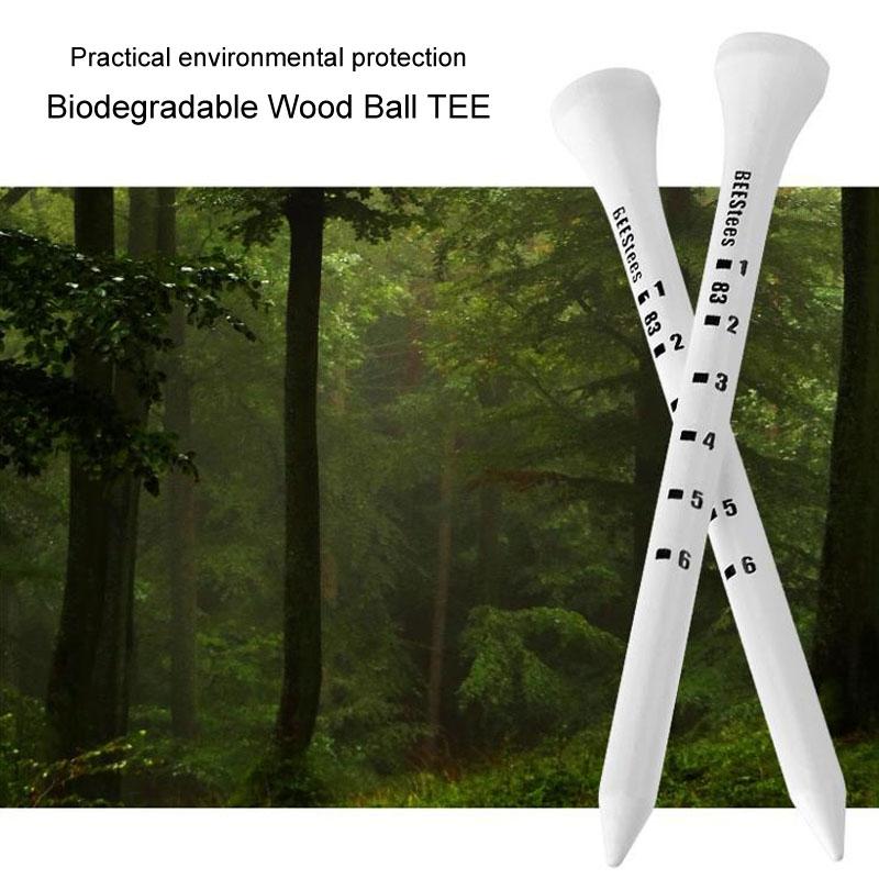 Adjustable Golf Tee Set - 30 Pieces Wooden Height Limit Spike Depth Marker - 53Mm