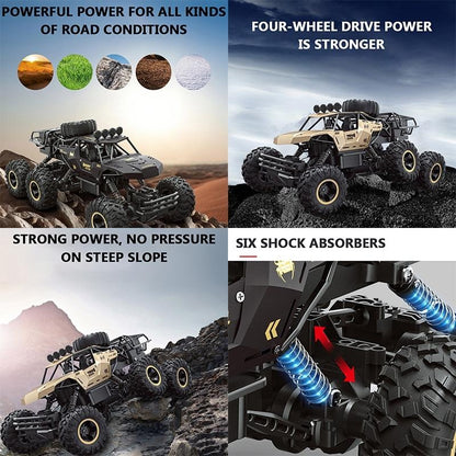 4wd Oversized Alloy Six Wheel Vehicle Rc Car - Black