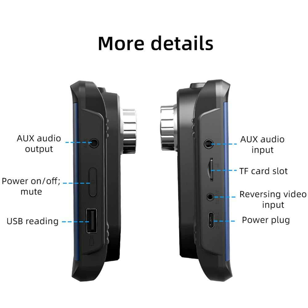 7 Inch Car Mp5 Player With Built-In Driving Recorder - Carplay / Android Auto Black