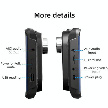 7 Inch Car Mp5 Player With Built-In Driving Recorder - Carplay / Android Auto Black