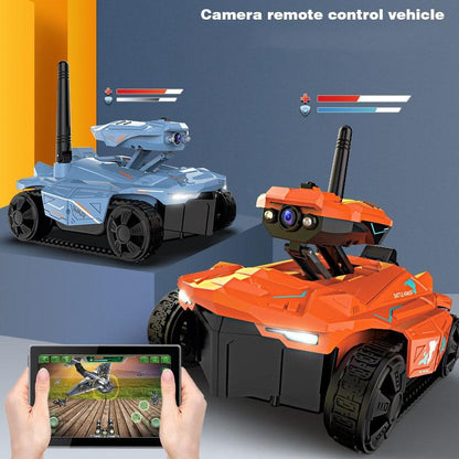 720p Hd Camera Rc Car with Real-time Surveillance and Remote Control - Tank Design - Orange