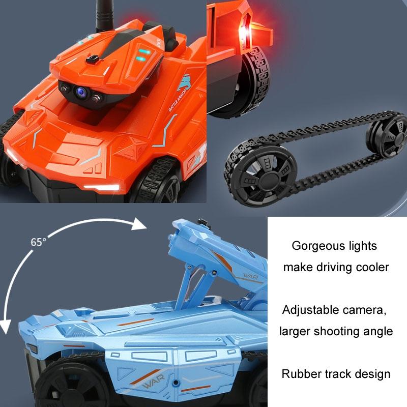 720p Hd Camera Rc Car with Real-time Surveillance and Remote Control - Tank Design - Orange