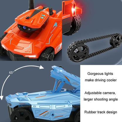 720p Hd Camera Rc Car with Real-time Surveillance and Remote Control - Tank Design - Orange