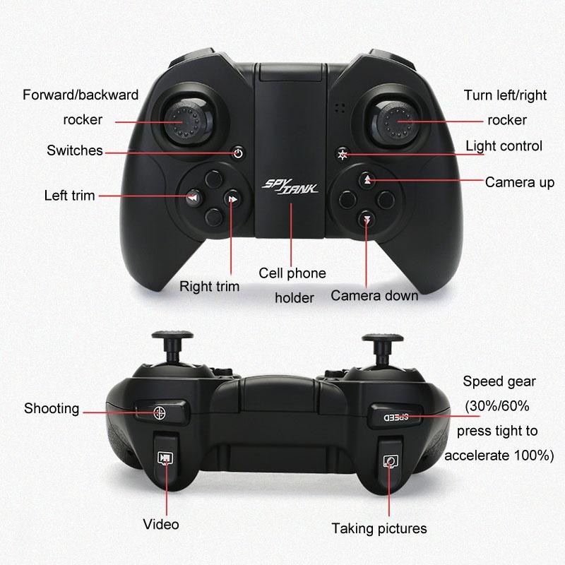 720p Hd Camera Rc Car with Real-time Surveillance and Remote Control - Tank Design - Orange