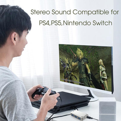 Usb 3.1 Three-Port Hub + 7.1 Voice Changer Sound Card For Ps5 / Ps4 Headset