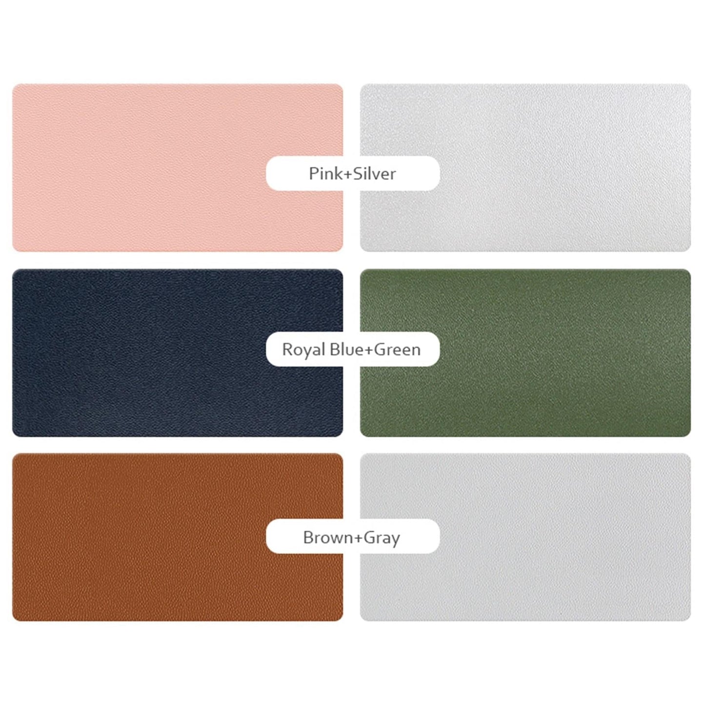 Double Sided Pu Mouse Pad Table Mat 100 X 44Cm - Royal Blue+Army Green