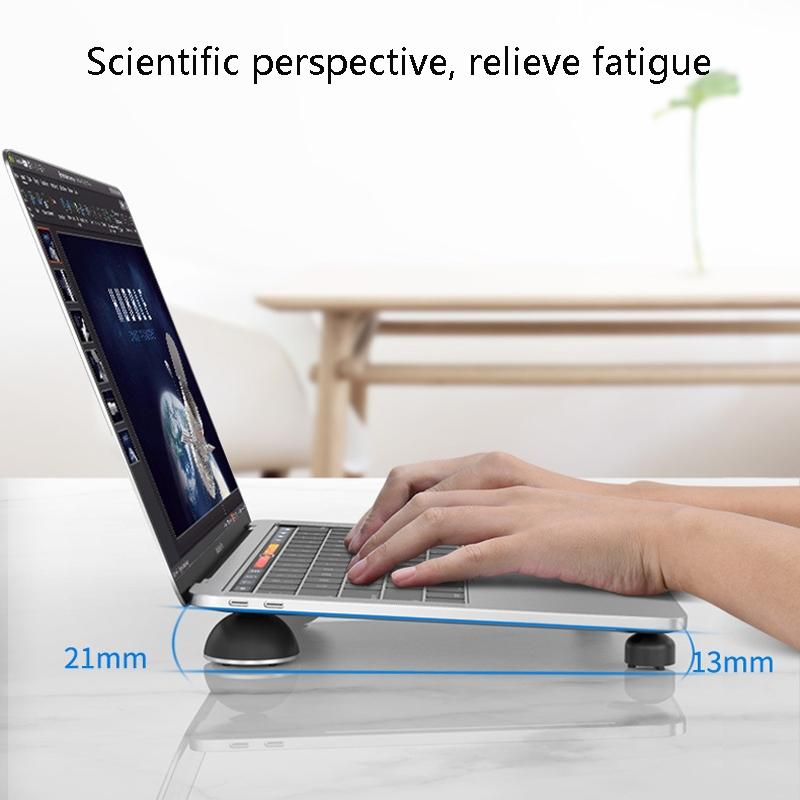 Portable Aluminum Bracket Foot Pad for Macbook - Suohuang - White