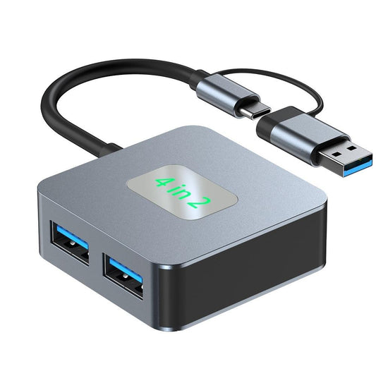 4-In-1 Usb-C To Usb 3.2 4-Port Hub Adapter Grey