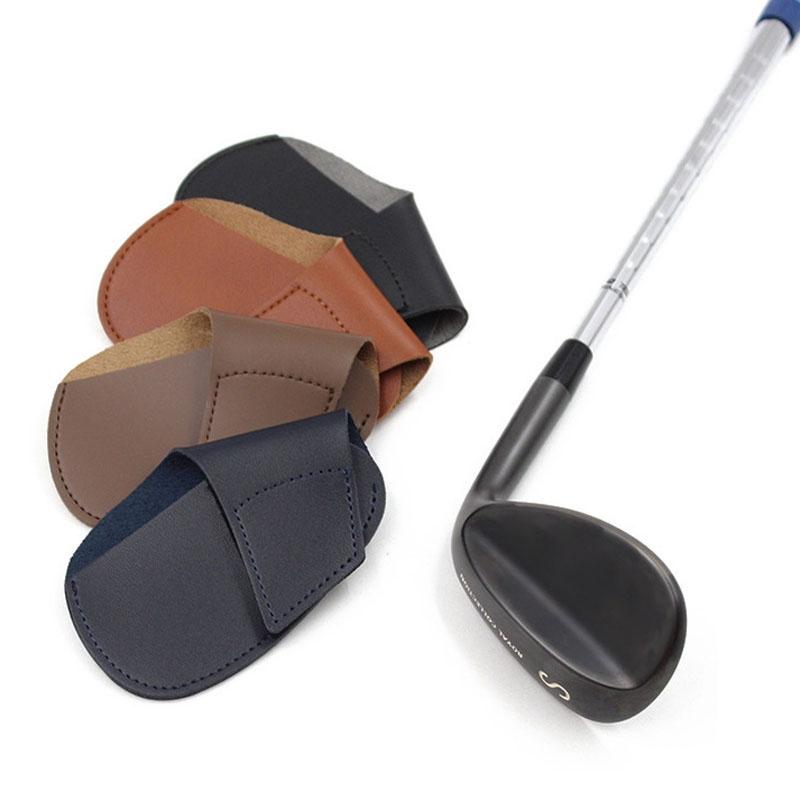 Leather Golf Club Cover Protective Cap For Clubs - Black