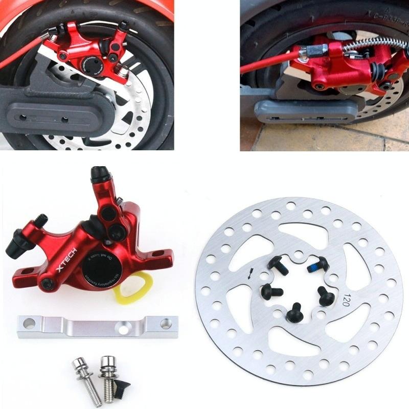 Upgraded 3-in-1 Scooter Brake & Seat Set for Xiaomi M365 Pro - Red Brake + Silver Adapter