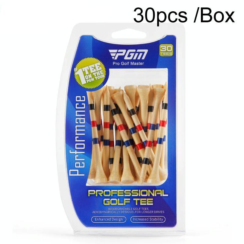 Adjustable Bamboo Golf Spikes - 30pcs / Box - Depth Marker Tee - 83Mm