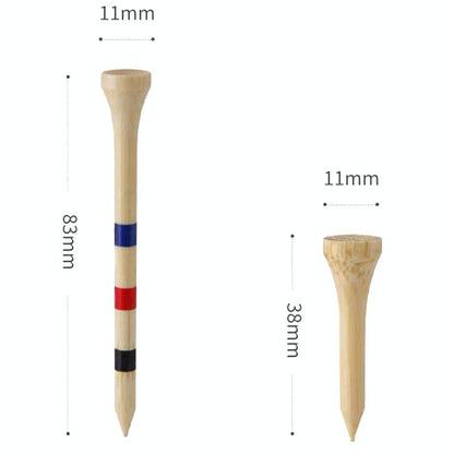 Adjustable Bamboo Golf Spikes - 30pcs / Box - Depth Marker Tee - 83Mm