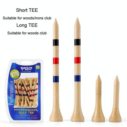 Adjustable Bamboo Golf Spikes - 30pcs / Box - Depth Marker Tee - 83Mm