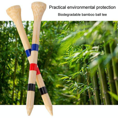 Adjustable Bamboo Golf Spikes - 30pcs / Box - Depth Marker Tee - 83Mm