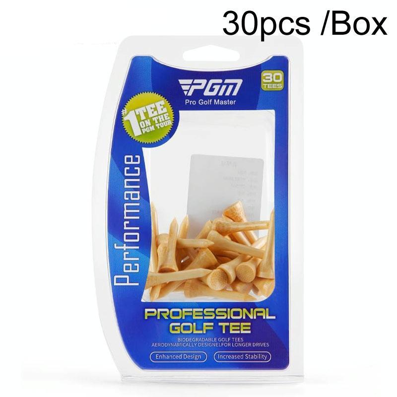 Adjustable Bamboo Golf Spikes - 30pcs / Box - Depth Marker Tee - 83Mm