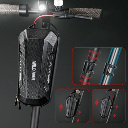 Convenient Folding Bike Front Bag - Durable Eva Shell - Quick Release - Gd9X Plus 3L