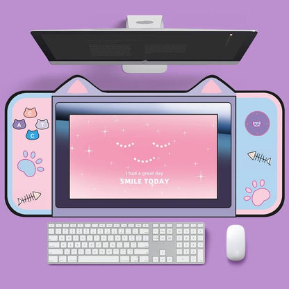 Adorable Cat Ear Desk Pad For Keyboard & Mouse - 1