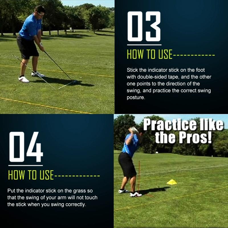 2-pack Golf Alignment Sticks for Accurate Ball Direction - Red Fiberglass - Red No Package