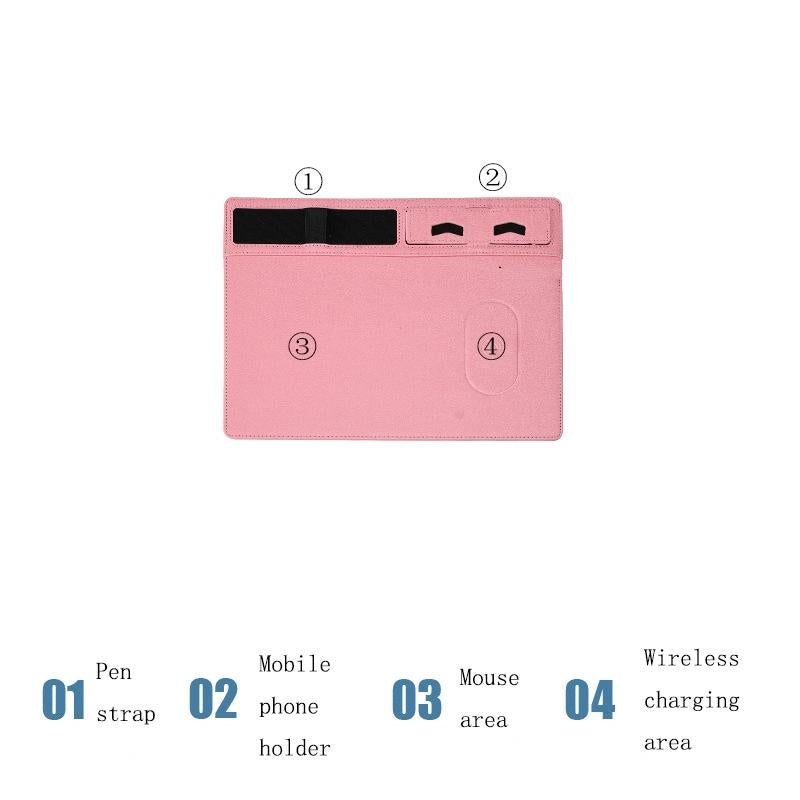 Jj 82401 Mouse Pad With Phone Charging & Holder - Black