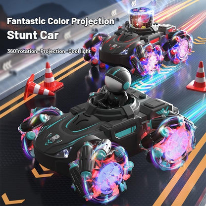 Stunt Remote Control Car with 2.4g Magic Projection - Colourful - Black Red