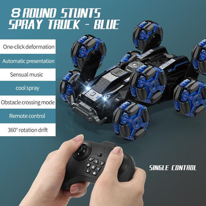 Stunt Drift Remote Control Car - Single Control Eight Wheels - Green