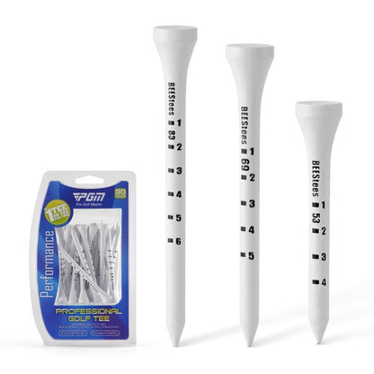 Adjustable Golf Tee Set - 30 Pieces Wooden Height Limit Spike Depth Marker - 69Mm