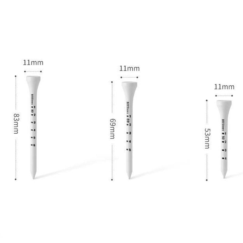 Adjustable Golf Tee Set - 30 Pieces Wooden Height Limit Spike Depth Marker - 69Mm
