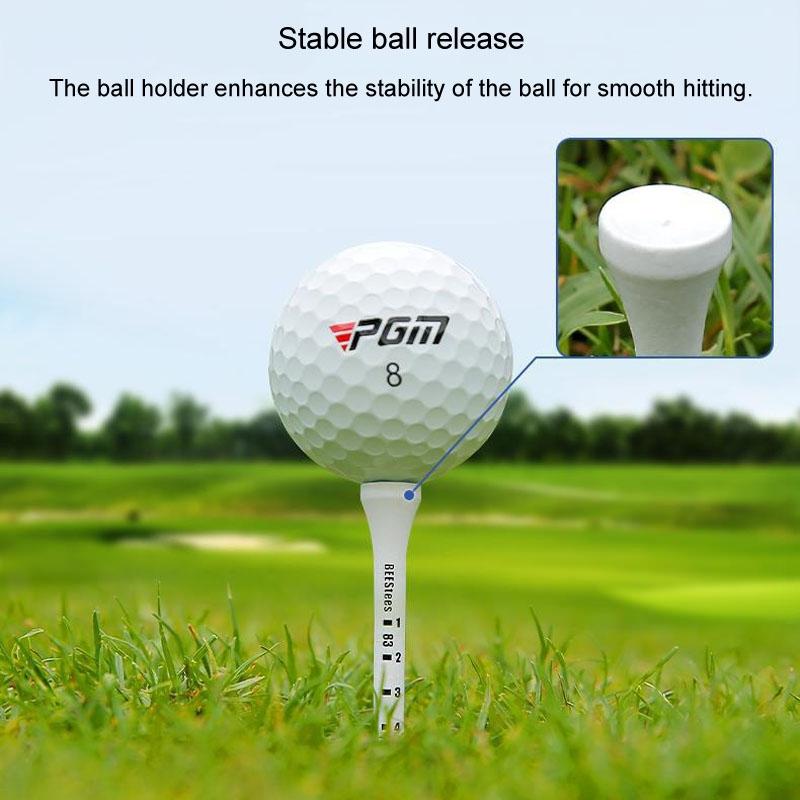 Adjustable Golf Tee Set - 30 Pieces Wooden Height Limit Spike Depth Marker - 69Mm