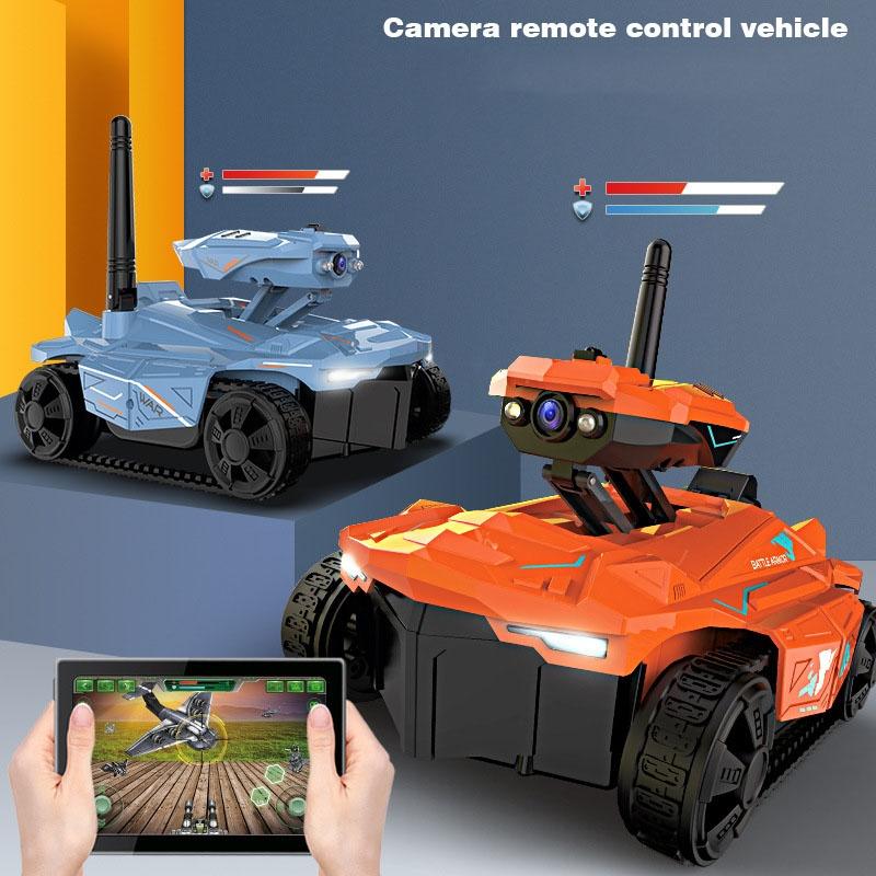 720p Hd Camera Rc Car with Real-time Surveillance and Remote Control - Tank Design - Blue