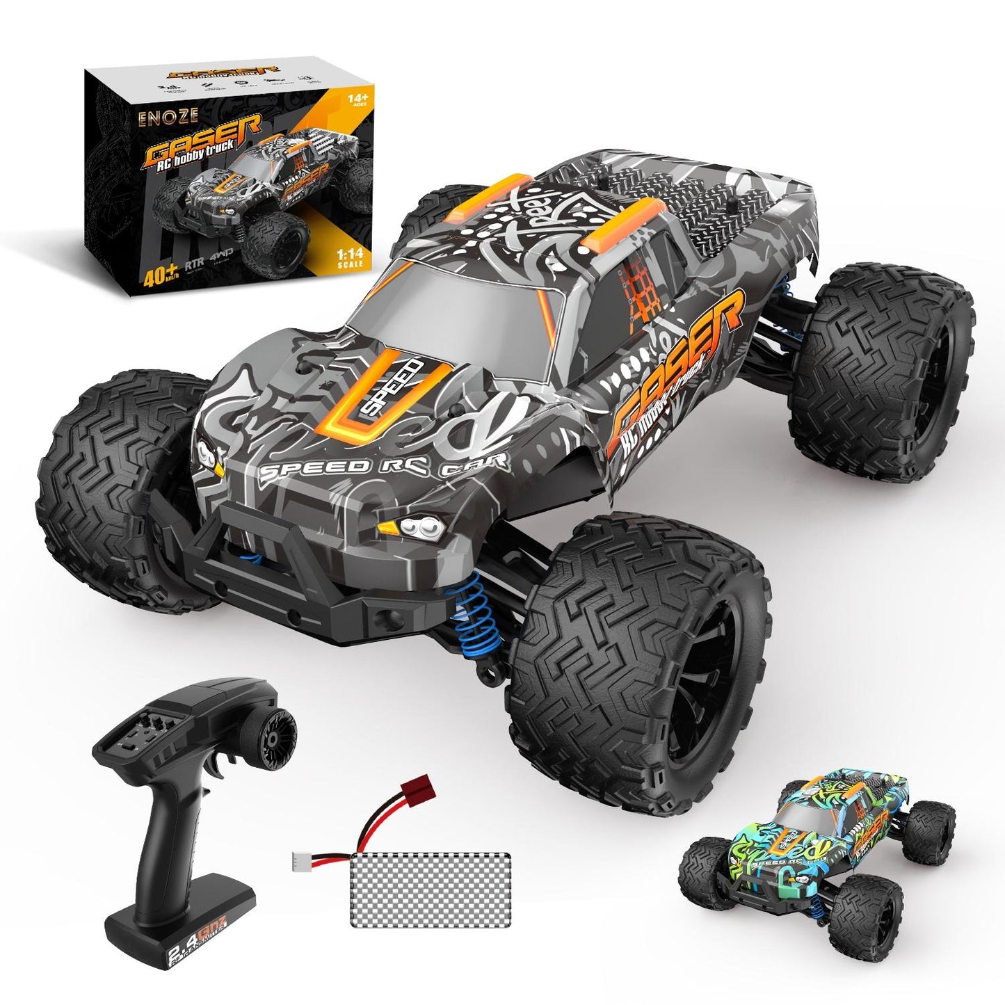 High Speed 4wd Rc Car - 1 14 Scale - Graffiti Blue