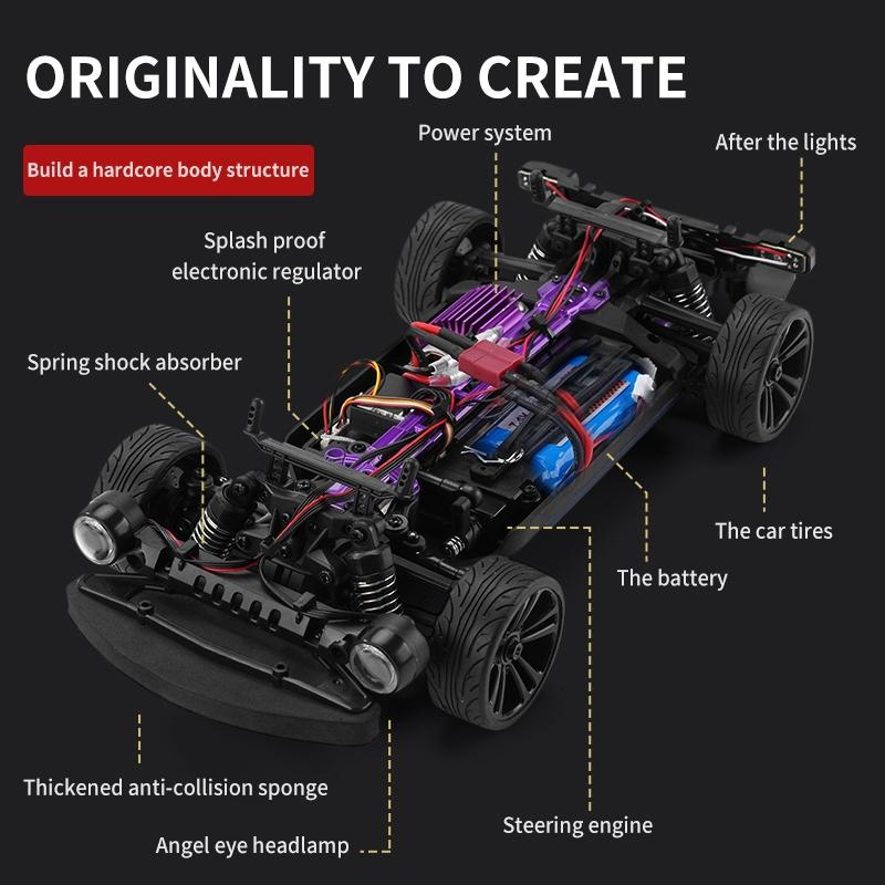 High Speed Electric Drift Rc Car - 4wd Muscle - Blue