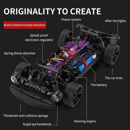 High Speed Electric Drift Rc Car - 4wd Muscle - Blue