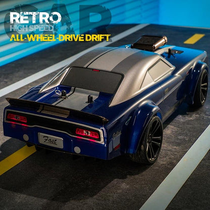 High Speed Electric Drift Rc Car - 4wd Muscle - Blue