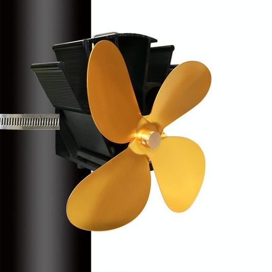 Thermodynamic Wall Mounted Fireplace Fan - no Magnets - Gold