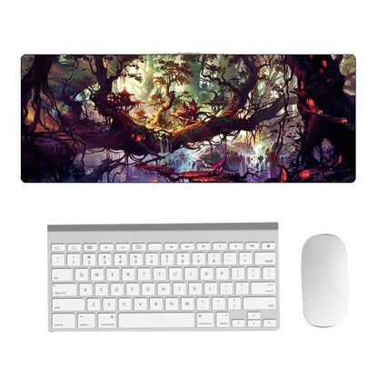 Fantasy Pattern Mouse Pad Hand Painted 300 X 800 X 1.5Mm Non Overlocked - 2 Silhouettes