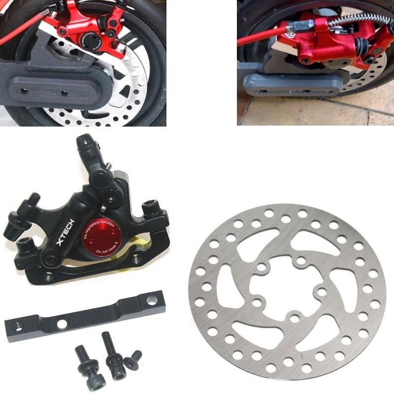 Upgraded 3-in-1 Scooter Brake & Seat Set for Xiaomi M365 Pro - Red Brake + Black Adapter